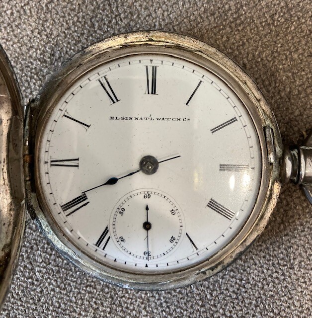Montre De Poche Elgin Fahy's Or 14k Qualité Chemin De Fer C1879 - Vintage Très Bon état