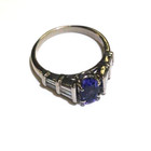 platinum 950 Natural 1.74ct oval sapphire .60ct VS 1 diamond gemstone ring 8.9g — photo 6
