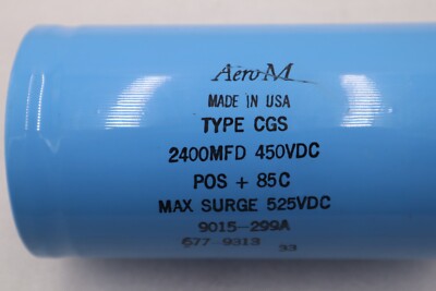 Aero M Type CGS Capacitor 220MFD 450VDC POS+85C Max Surge 525VDC #5513
