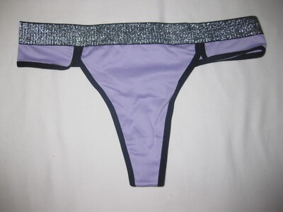 Shein shiny waist thong panties S pastel purple nip 80s aesthetic synthwave
