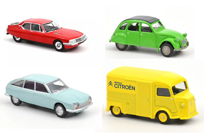 4er Set Citroën 2CV, SM, GS, Typ H 3 Zoll (7,5cm) 1/64 Norev Diecast L3IN4