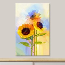 Wall26 Flowers Canvas Print Elegant Sunflower Trio Floral Wall Art