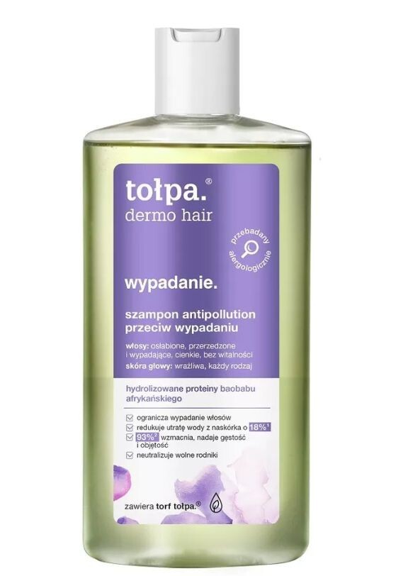 Tolpa Dermo Hair Loss, antipollution shampoo against hair loss, 250 ml