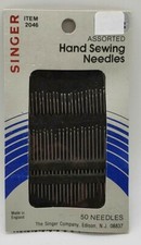 Singer Assorted Hand Sewing Needles, 50 Count, Sizes Various types, Made England
