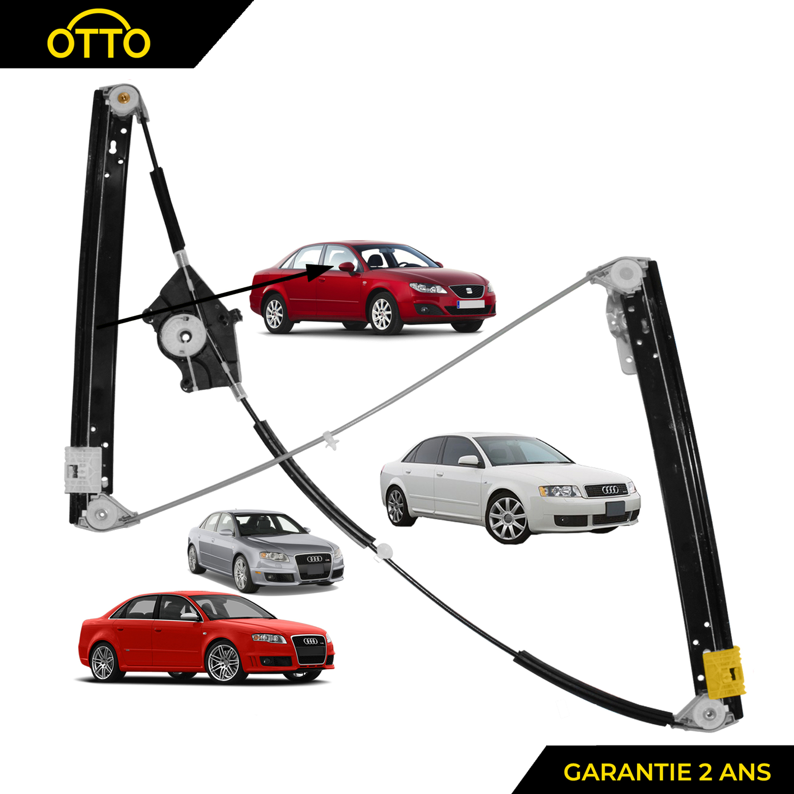 Solution vitre tombée : mécanisme lève-vitre avant droit 8E0837462C Audi A4 Seat Exeo