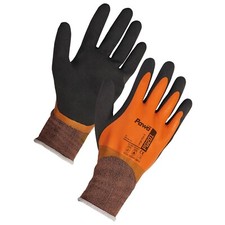 Pawa PG201 Water Repellent Gloves Flexible Latex Micro Foam Orange Black