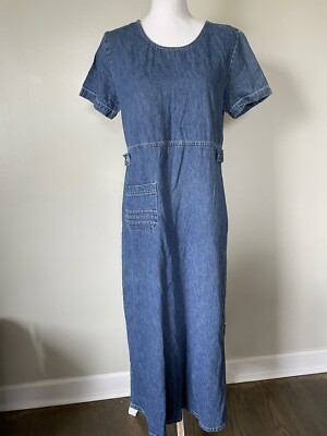 studio denim dress Studio 25 Denim Western Prairie Dress Women's Petite P Pockets Corduroy Collar