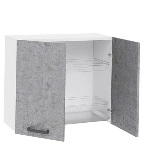 Mobile cucina cemento con sottolavello scolapiatti miscelatore e lavello acciaio - Immagine 3 di 4