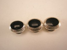 1/2" Black Ovals Vintage Formal Shirt Studs set prom tux wedding grooms b317