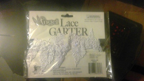 Brand New Angel Leg Garter White Bride Wedding Halloween Costume Accessory - Picture 2 of 2