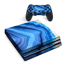 PS4 Pro Console Skins Decal Wrap ONLY - Crystal Blue Ice Marble