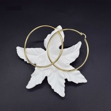 18k Layered Real Gold Filled Round Hoop Earring 40mm