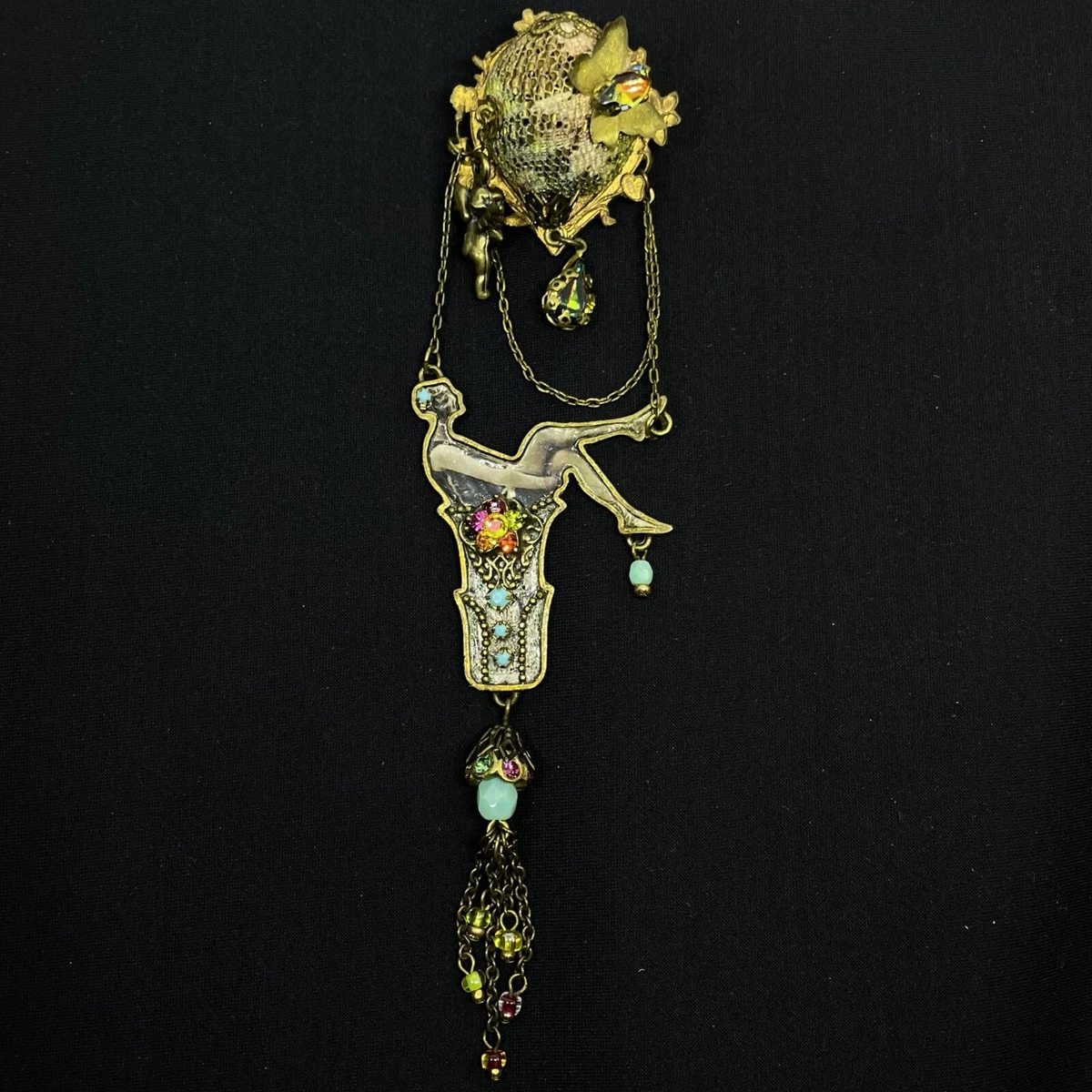 Brooch Lovely Jewelry Michal Negrin Crystal Lady very rare made in