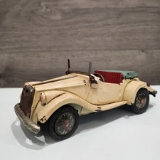 Vintage 1955 SSS Tin Litho Friction MG Midget Roadster Yellow Toy Car Japan