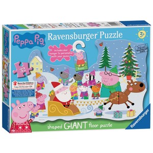 Peppa Pig Natale.Ravensburger Peppa Pig A Forma Di Natale 32 Pezzi Puzzle Pavimento Gigante Nuovo Ebay