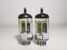 ECC83 (I66) PAIR MINIWATT SHORT RIBBED PLATES DIMPLE GETTER DIGITSTD + TV7D/U