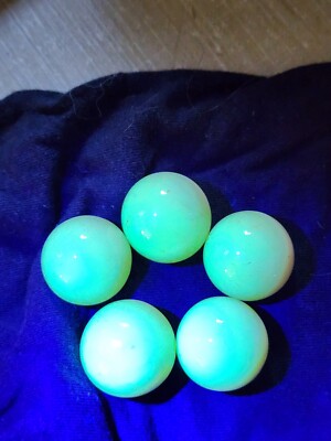 5 UV REACTIVE 7/8 '' BURMESE  GLASS MARBLES $14.99 LOT BUR