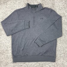 Under Armour Sweatshirt Mens Large DEFECTS Coldgear Loose Gray Fleece Pullover