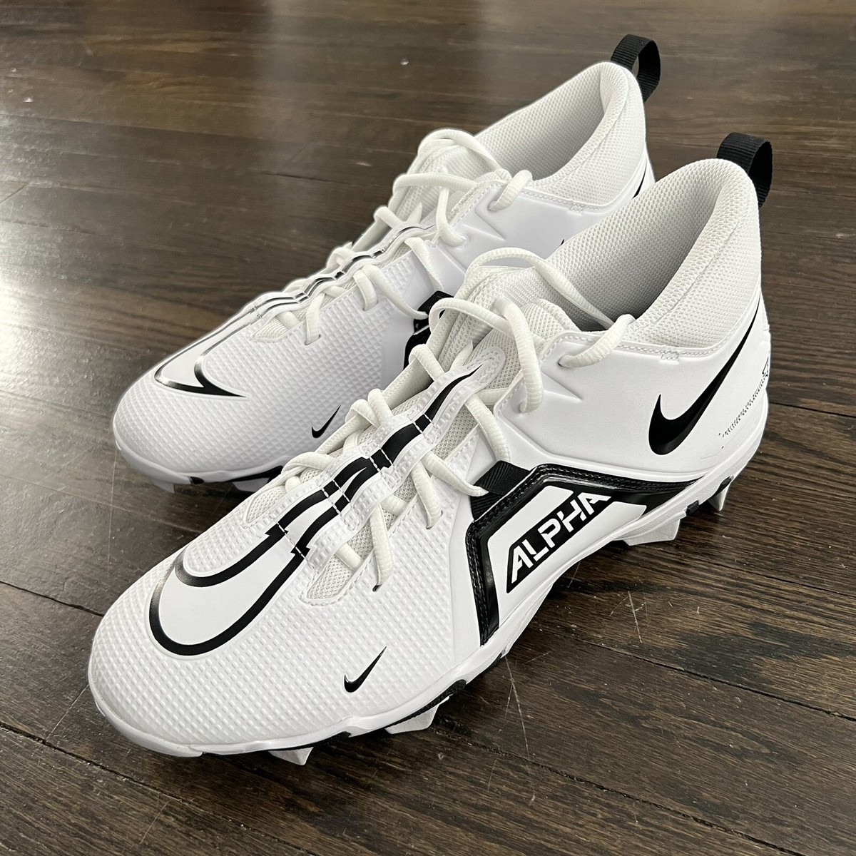 Nike Alpha Menace 3 Shark Football Cleat WHT/BLK CV0582-100  display picture 2