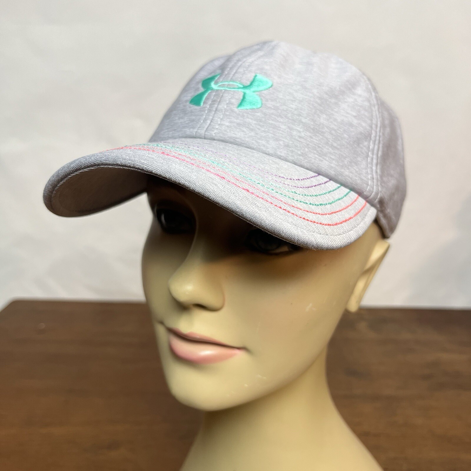 Under Armour Hat Cap Gray Polyester Strapback One… - image 8