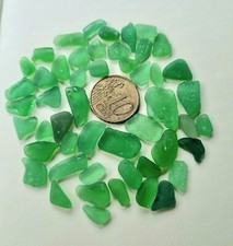 50-Piece Green Sea Glass Collection - Natural, Smooth, Perfect for Crafts