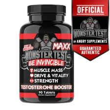 Angry Supplements Monster Test Red Label Mens Test Booster Male Vitality 90ct