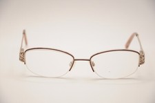 SOPHIA LOREN M264 OVAL HALF RIM EYEGLASS FRAMES BROWN 49-17-168 USED