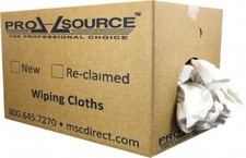 25 Lb Box PRO-SOURCE Virgin White Cotton T-Shirt Cloth Shop Rags