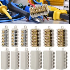 6x Wire Connector Nut 60A/80A 14-6AWG Bus Bar Terminal Block Set for Auto Marine