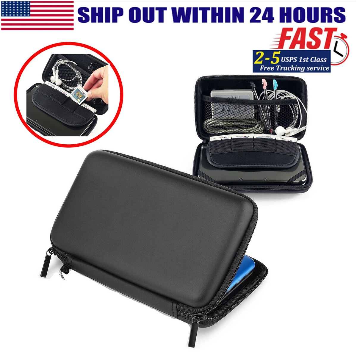EVA Protective Travel Carrying Case Pouch For Nintendo New DS 2DS