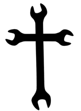 Cross Mechanics Wrench Vinyl Decal Car Truck Thermos Laptop Wrench Cross Sticker