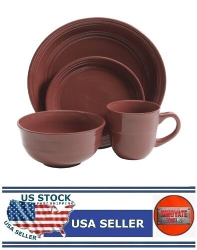 stoneware dinnerware set mainstay red dishes