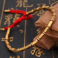 Handmade Tibetan Buddhist Braided Cotton Copper Beads Lucky Rope Bracelets Gift