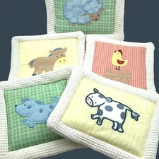 Set 5 KidsLine Barnyard Farm Animals Baby Nursery Plush Stuffed Fabric Wall Art