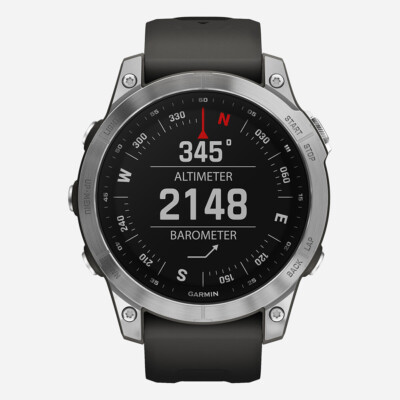 Montre Connectée Garmin FENIX 7 - Écran Tactile 47mm, Boîtier Acier, Bracelet Silicone - Modèle Graphite (010-02540-01)