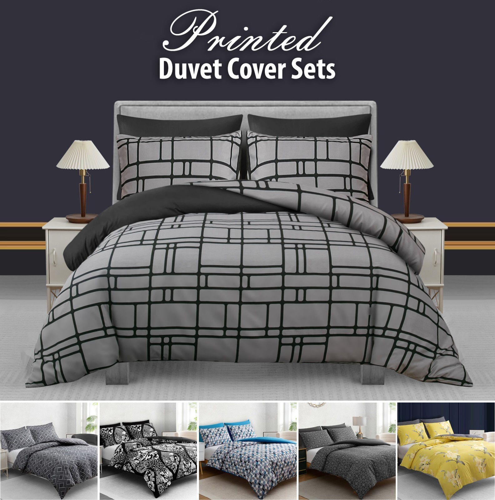 Duvet Cover Set Reversible King Size Duvet Cover Bedding Set Single Double King-image