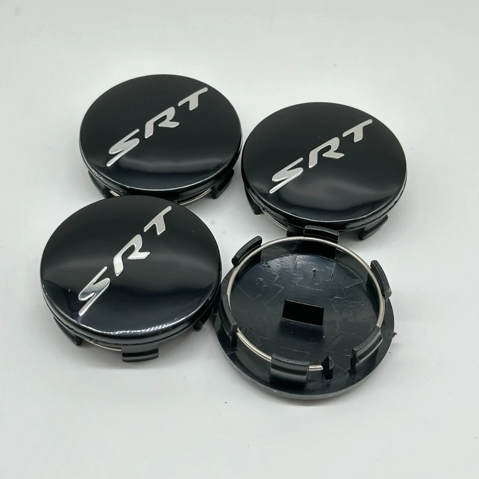 4X Gloss Black Chrome For SRT Wheel Center Caps 2015-2020 Rim Center Covers Foto 4 de 4