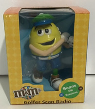 NIB M M's Character Golfer Scan Radio Scans FM Stations Belt Clip  Headphones