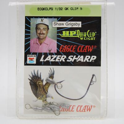 Eagle Claw Lazer Sharp HP Quik Clip Weight Shaw Grigsby ECQKCLPG1/32 Sz 1/32oz a