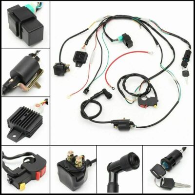 For 50 70 90 110cc ATV Electric Quad CDI Wire Harness Stator Assembly Wiring