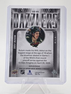 2025-26 Upper Deck Series 2 Zeev Buium Dazzlers #DZ-93 Orange (RC
