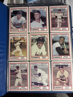 1982 TCMA Baseball's Greatest SLUGGERS Set (45 cards) Ruth Mantle Mays Aaron NM