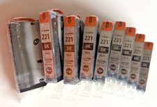 Lot of 9 Canon CLI-221 Black Genuine Ink Cartridges For Pixma MP980 MX860 iP4600
