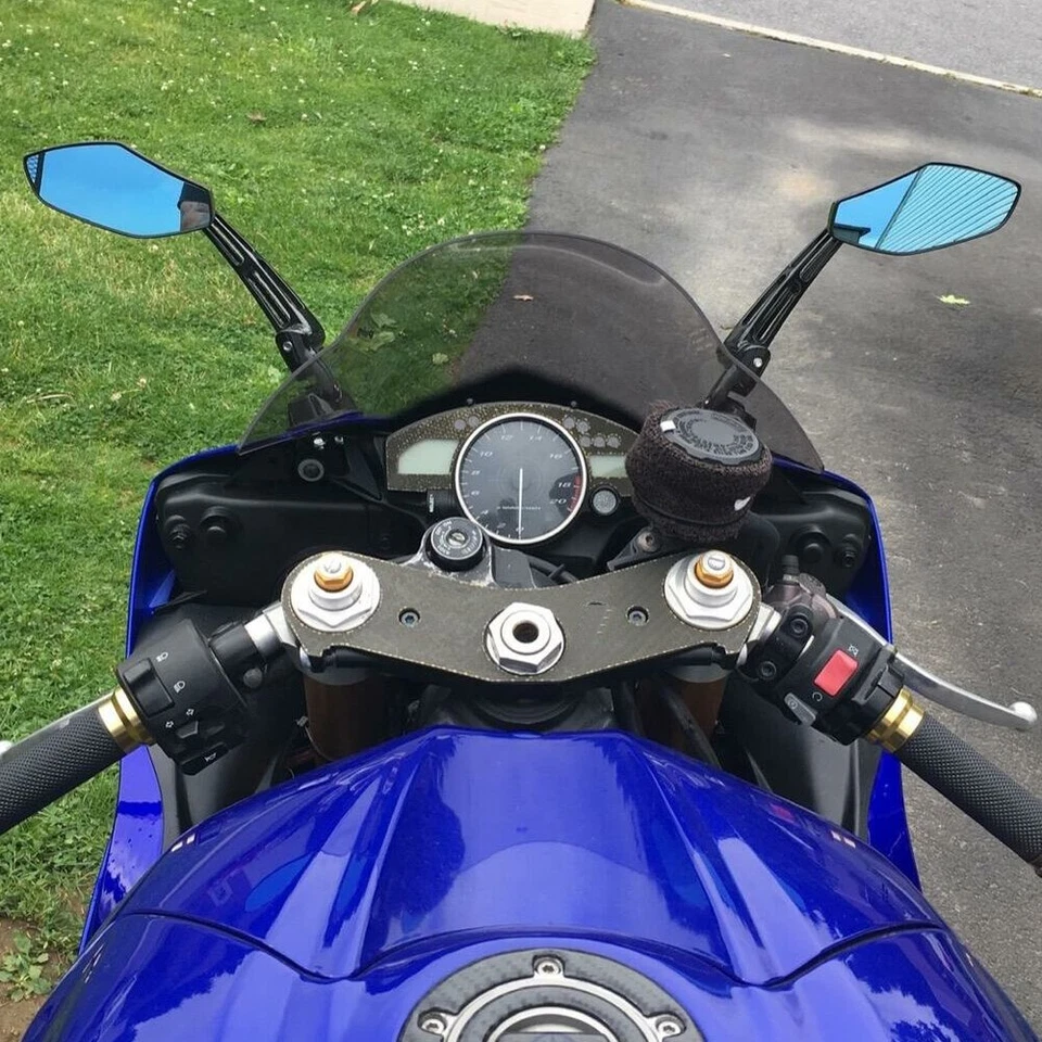 1 par de espejos retrovisores de carreras para Honda CBR250R CBR600F CBR600RRR CBX Hawk 400 Foto 4 de 4