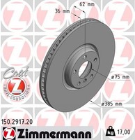 1X Bremsscheibe Coat Z Zimmermann 150.2917.20 FüR BMW X6 E71 E72 F16 F86 X5 E70
