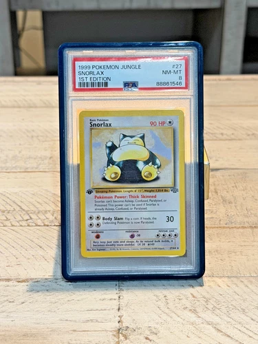 Pokemon Snorlax Jungle 1st Edition  PSA 8 non-holo Rare #27