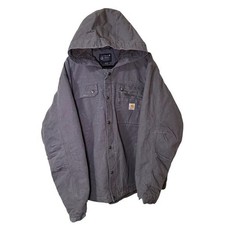 Men's Carhartt Sherpa Lined Utility Jacket Black 3XL 103826 Grey Warm