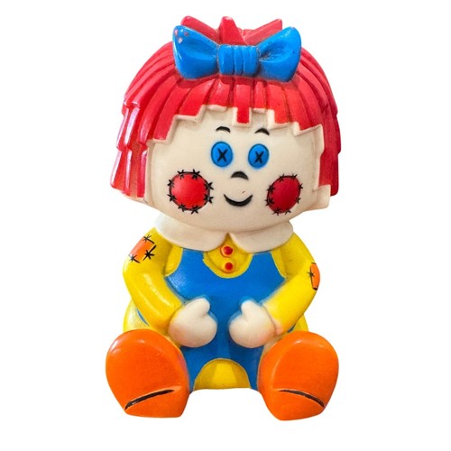 VTG Raggedy Ragdoll Ann Doll Style Rubber Squeak Toy Baby Infant 1977 Taiwan 
