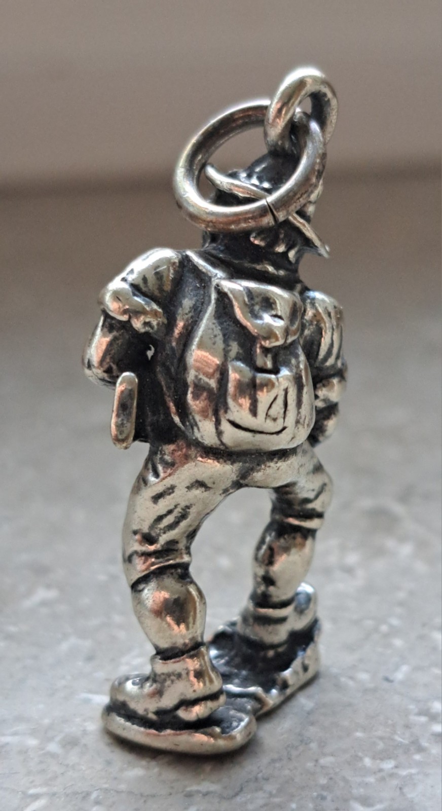 Vintage Solid 835 Silver Alpine Hunter Charm / Pe… - image 2