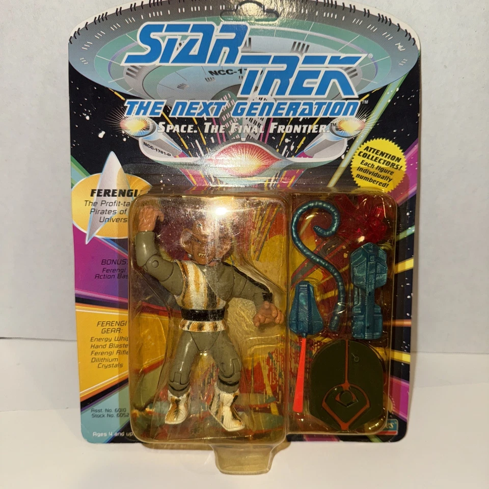 5 Star Trek 1992 Playmates action figures: Troi, Riker, Picard, Gowron, Ferengi - Image 3 of 4